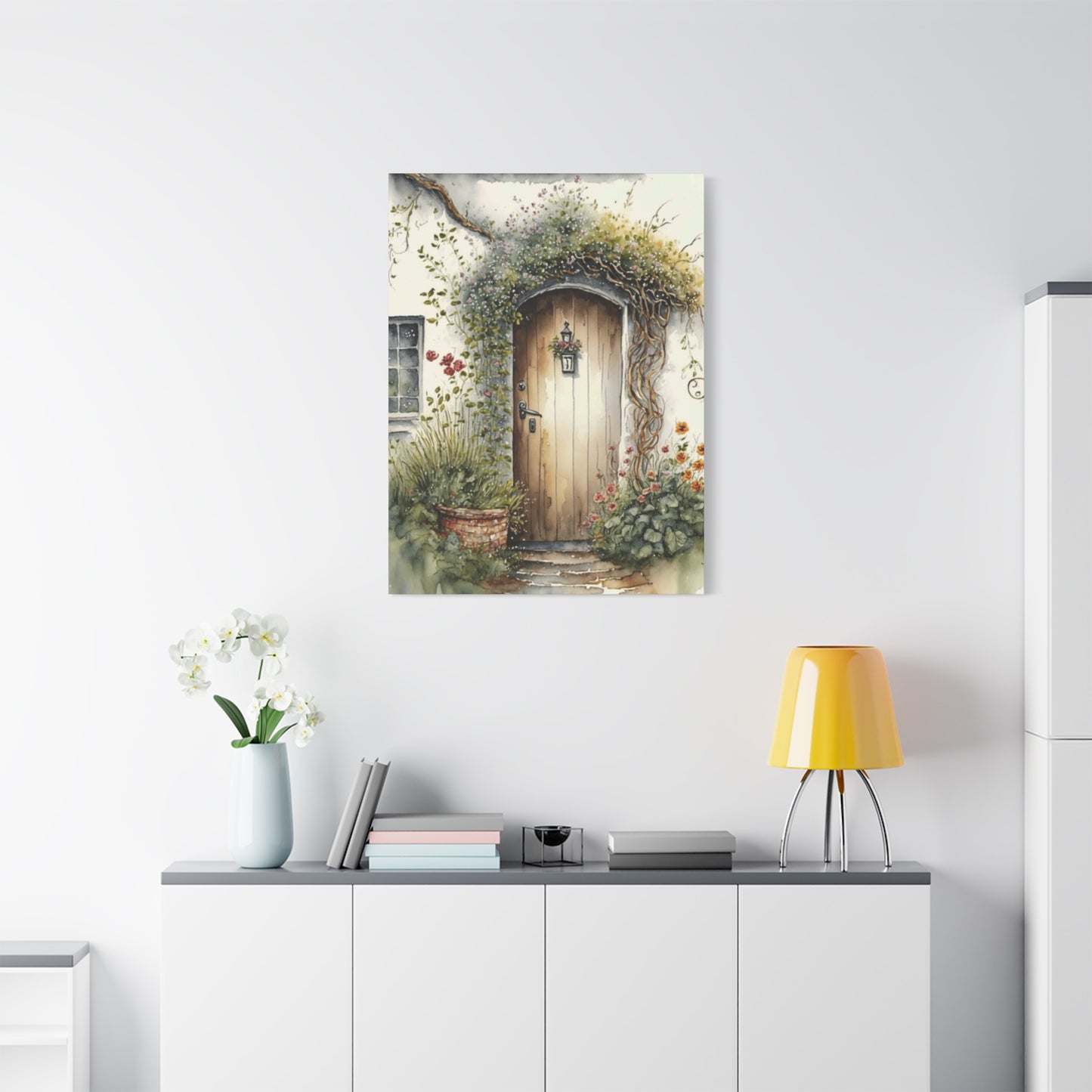 Door Decorated with Plants Wall Art & Canvas Prints