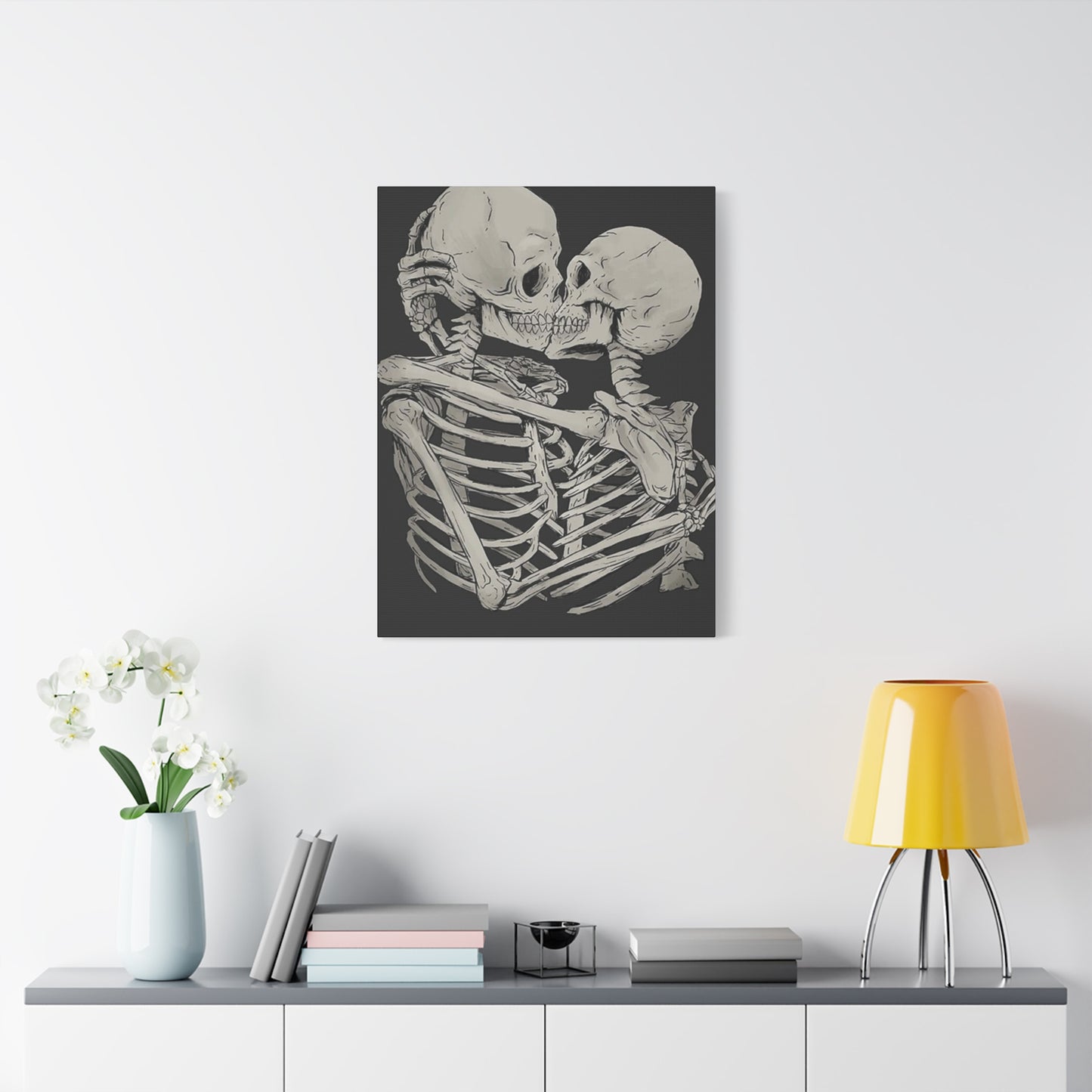 Kissing Skeleton Wall Art & Canvas Prints