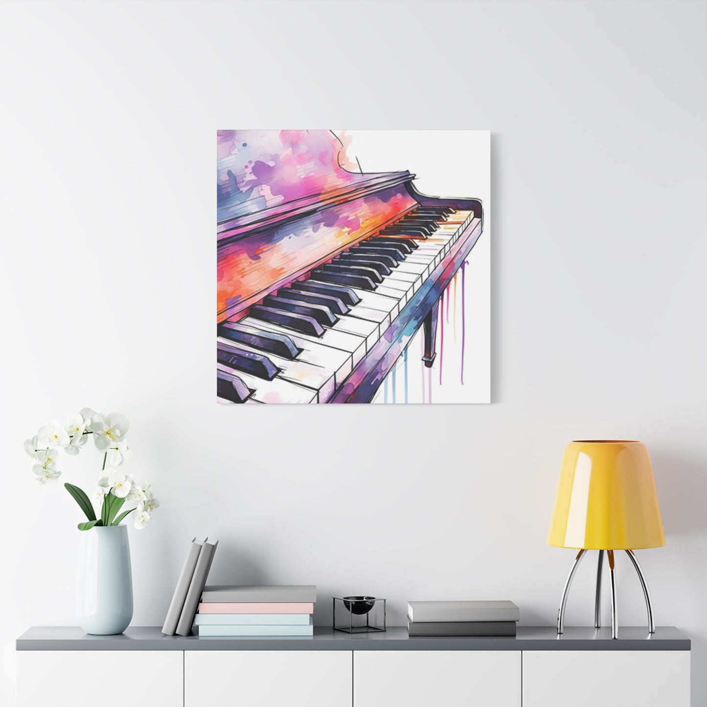 Keys Of Piano Drawing Painting Wall Art & Canvas Prints