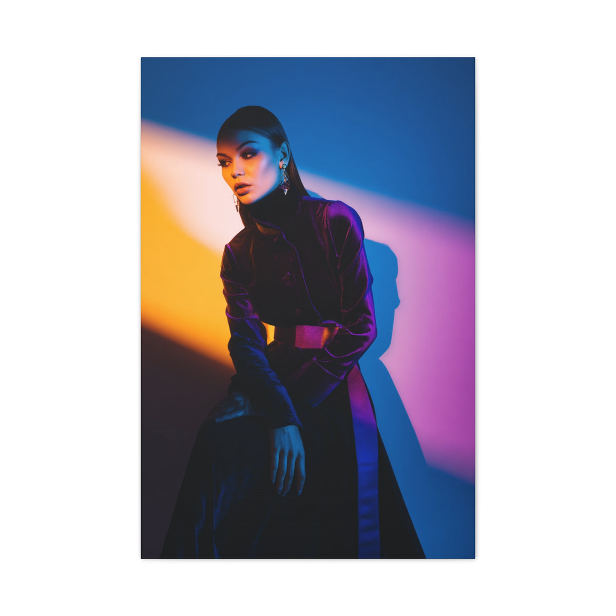 Editorial Fashion Color Shadow Portrait Wall Art & Canvas Print