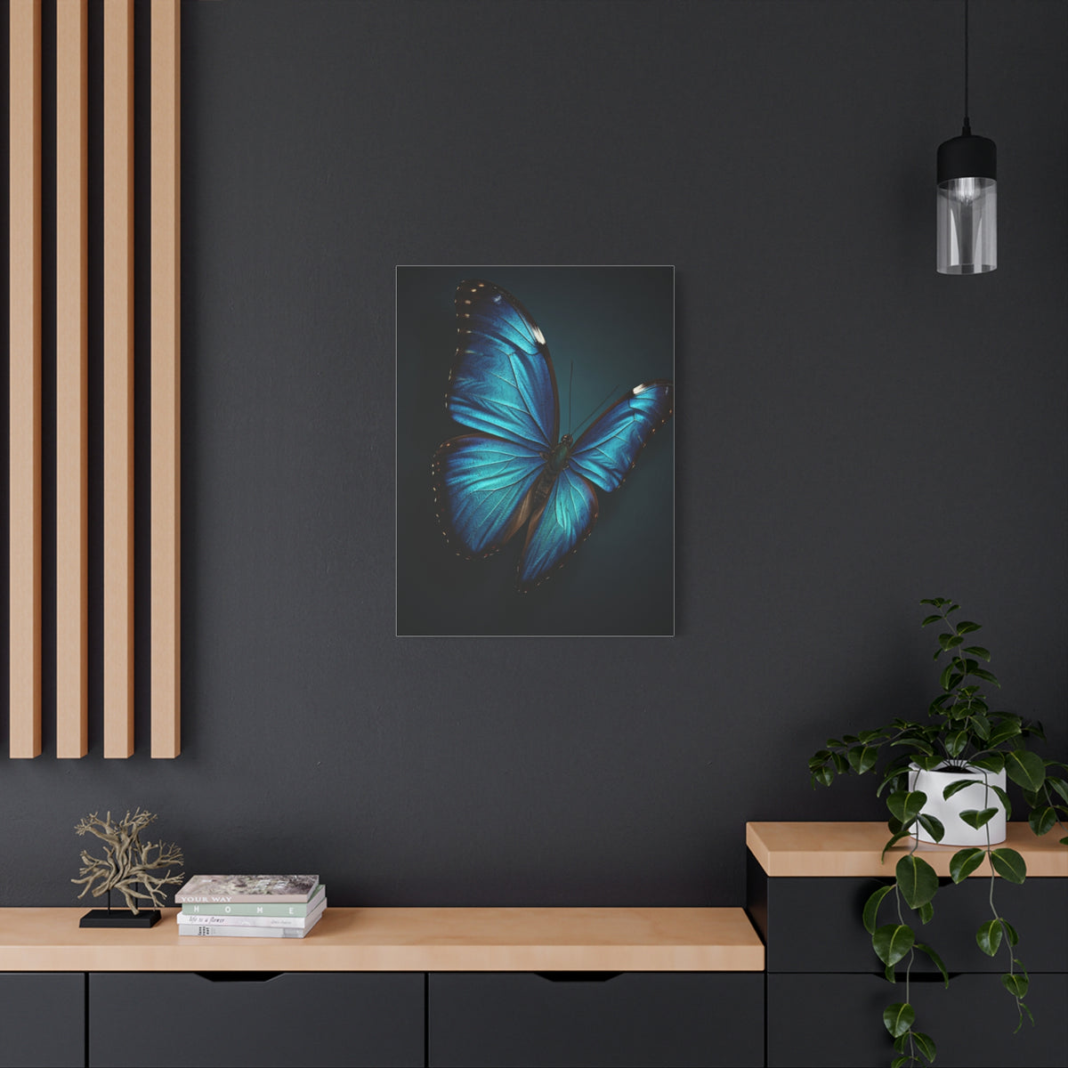 Blue Morpho Butterfly Wings Spread Wall Art & Canvas Prints