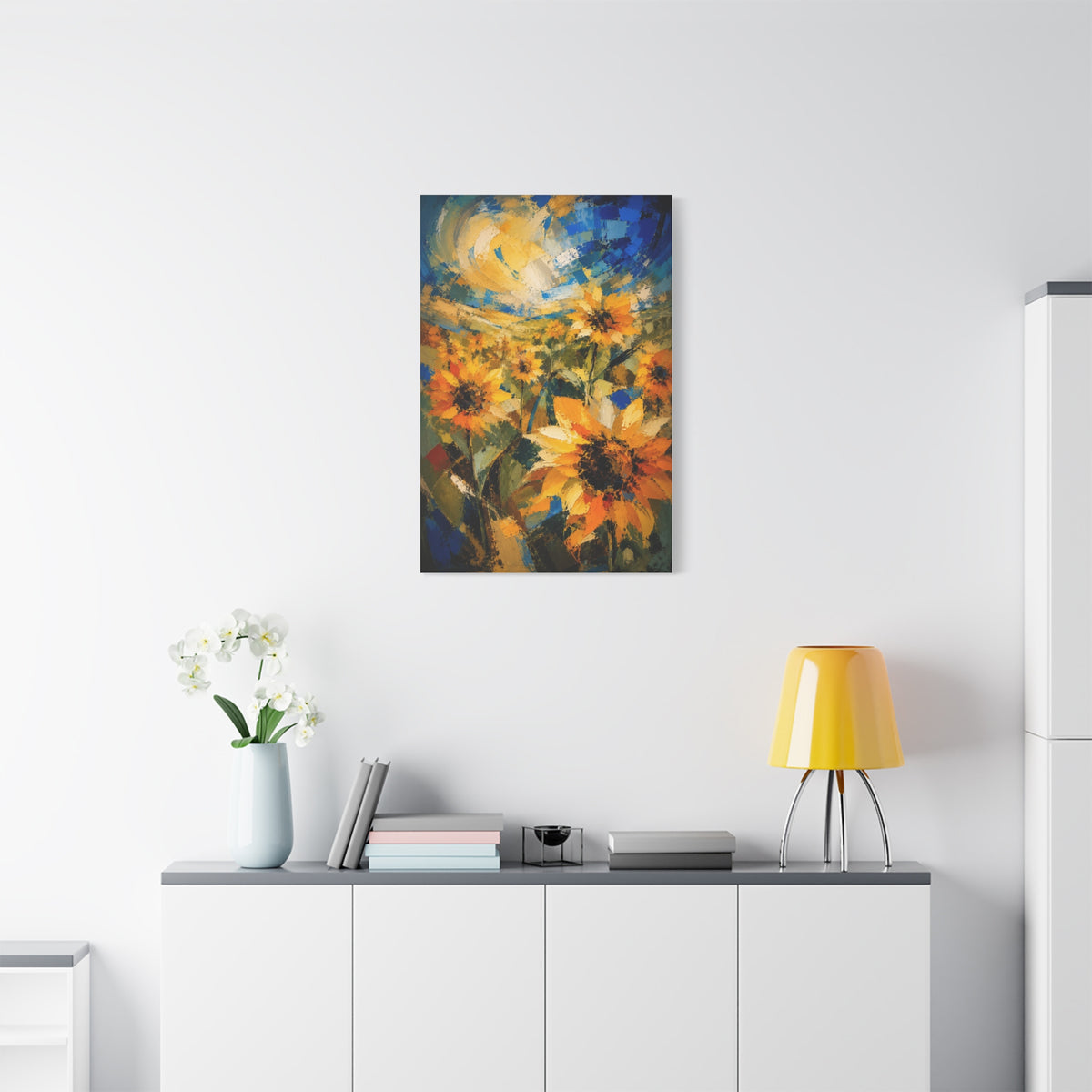 Abstract Expressionist Sunflower Field Wall Art & Canvas Print