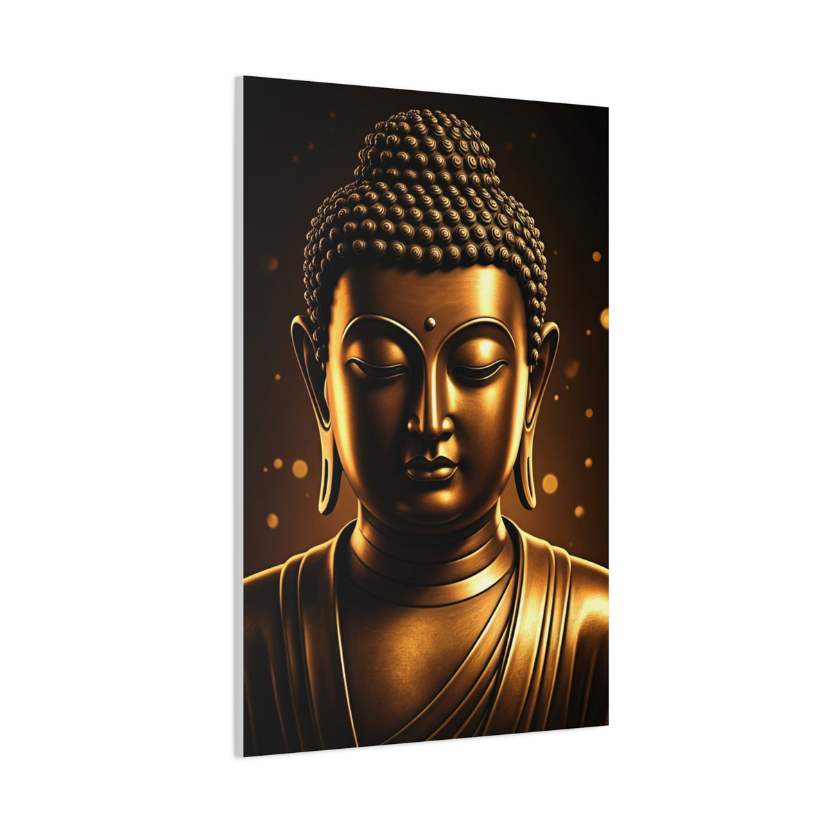 Golden Serenity Buddha Portrait Wall Art & Canvas Prints
