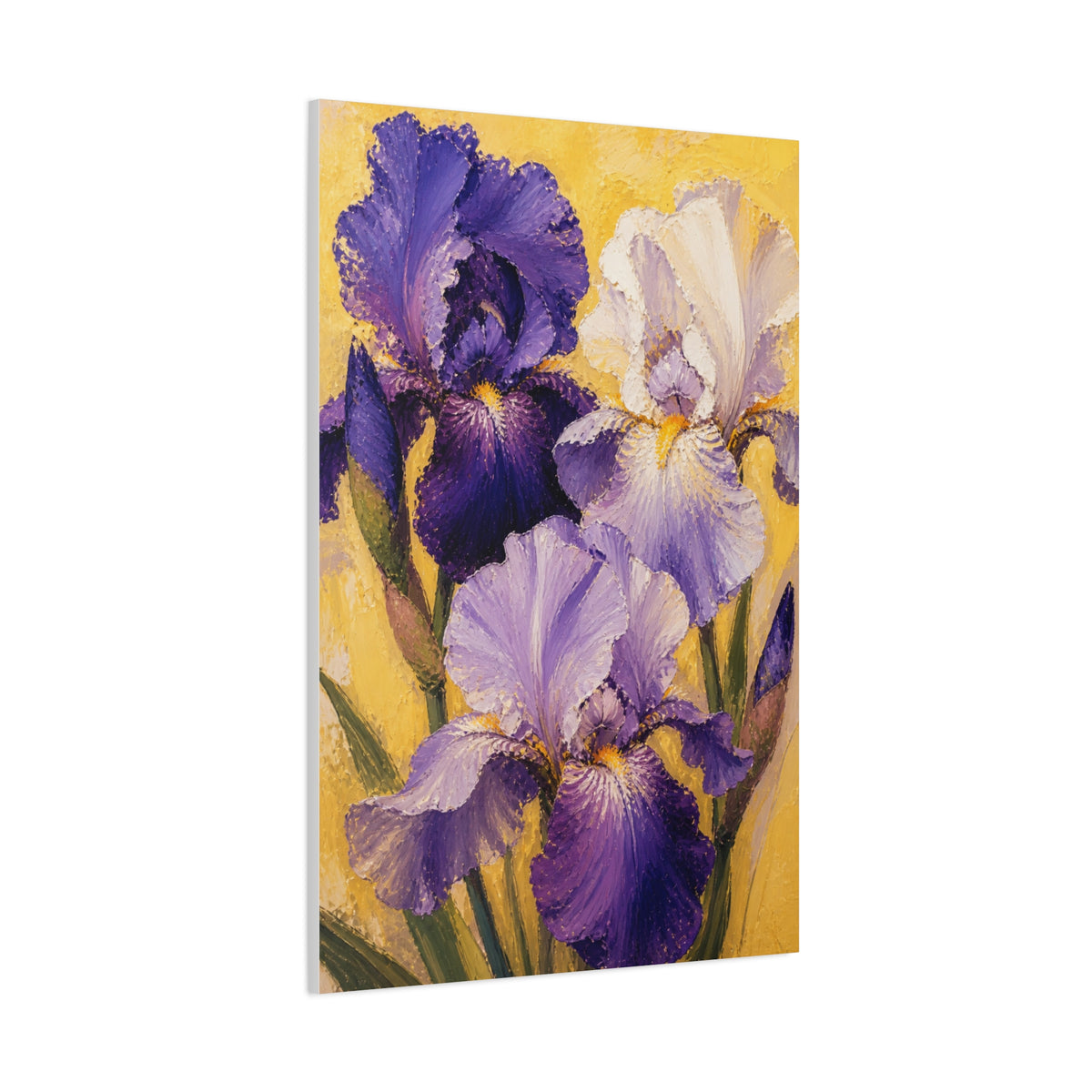 Iris Floral Impasto Painting Wall Art & Canvas Print