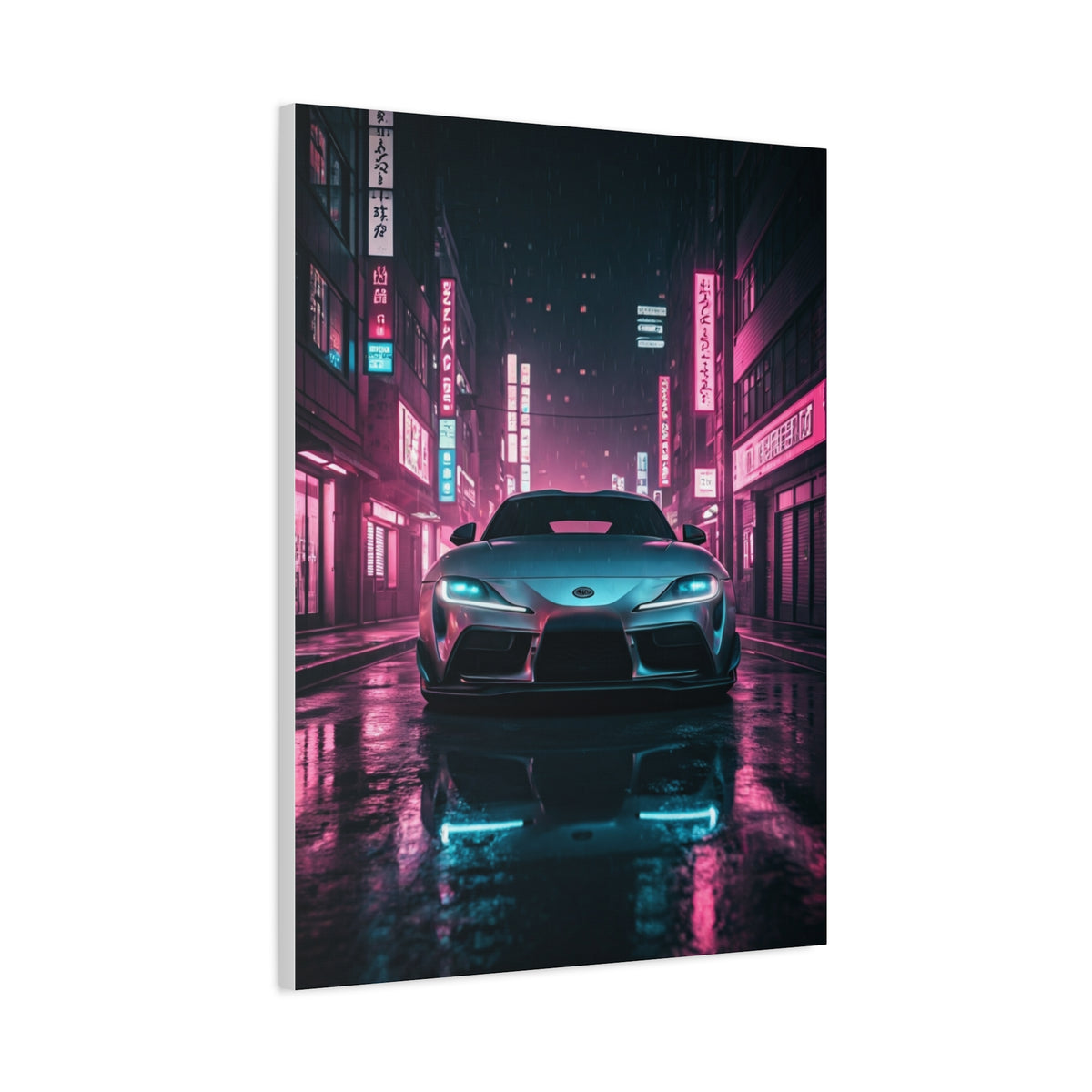 Toyota Supra Mk5 Cyberpunk Street Reflections Wall Art & Canvas Prints