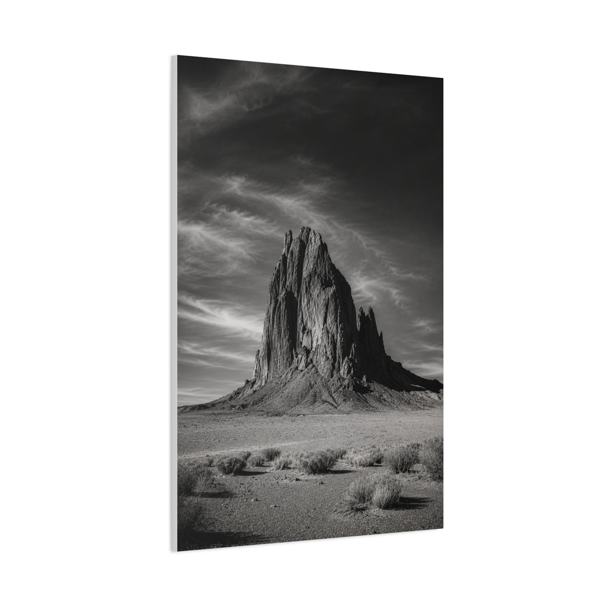 Desert Monolith Black and White Southwest Wall Art & Canvas Print