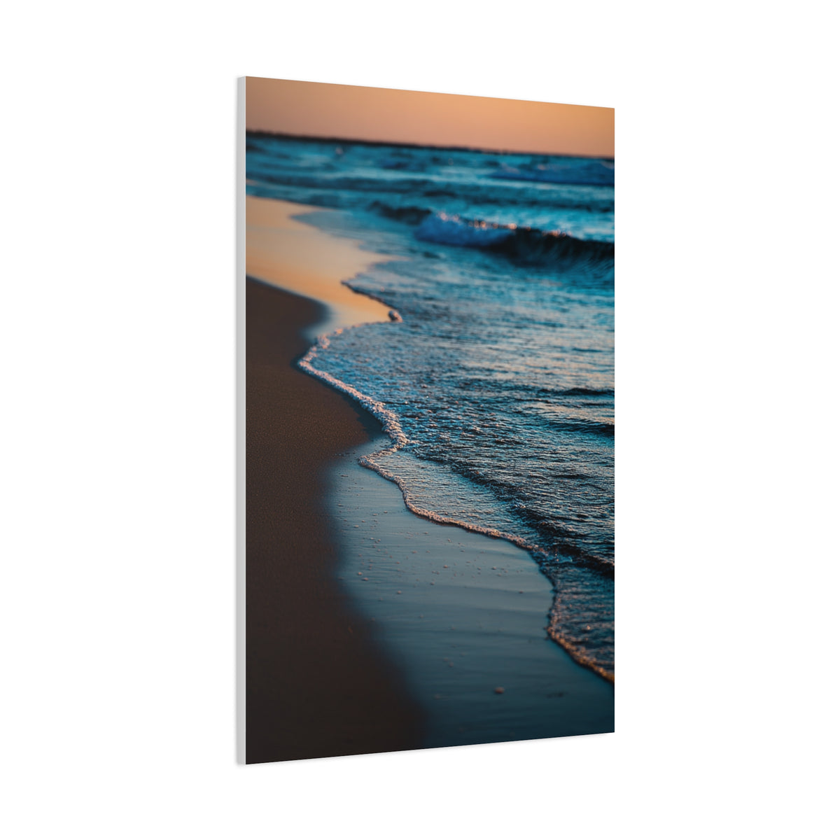 Gentle Sunset Waves on Quiet Shoreline Wall Art & Canvas Print