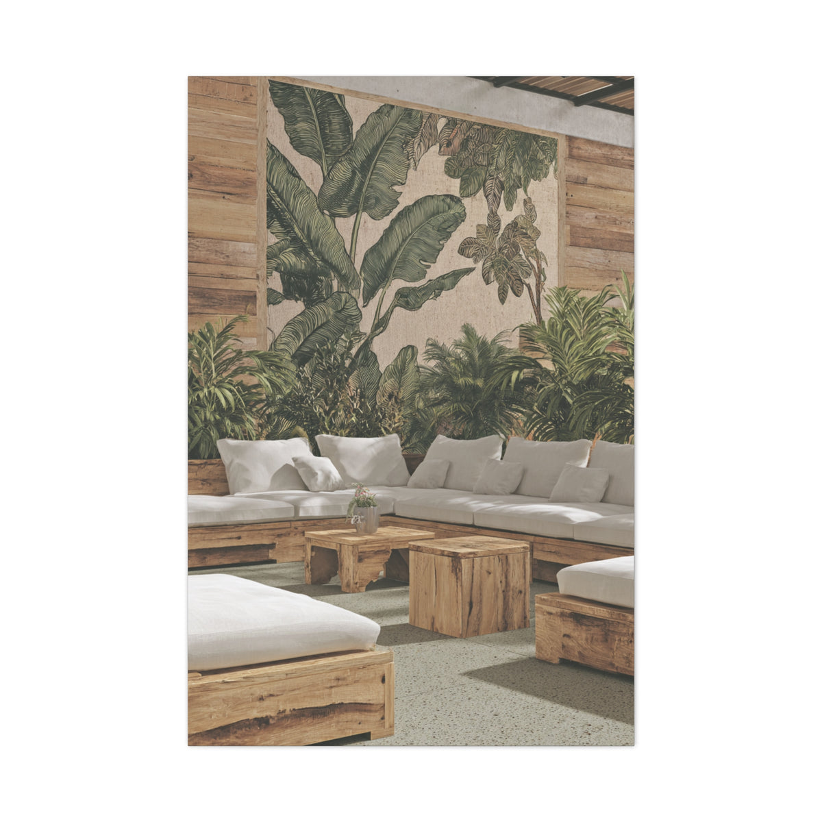Tropical Flora and Fauna Resort Restaurant Wall Art & Canvas Print