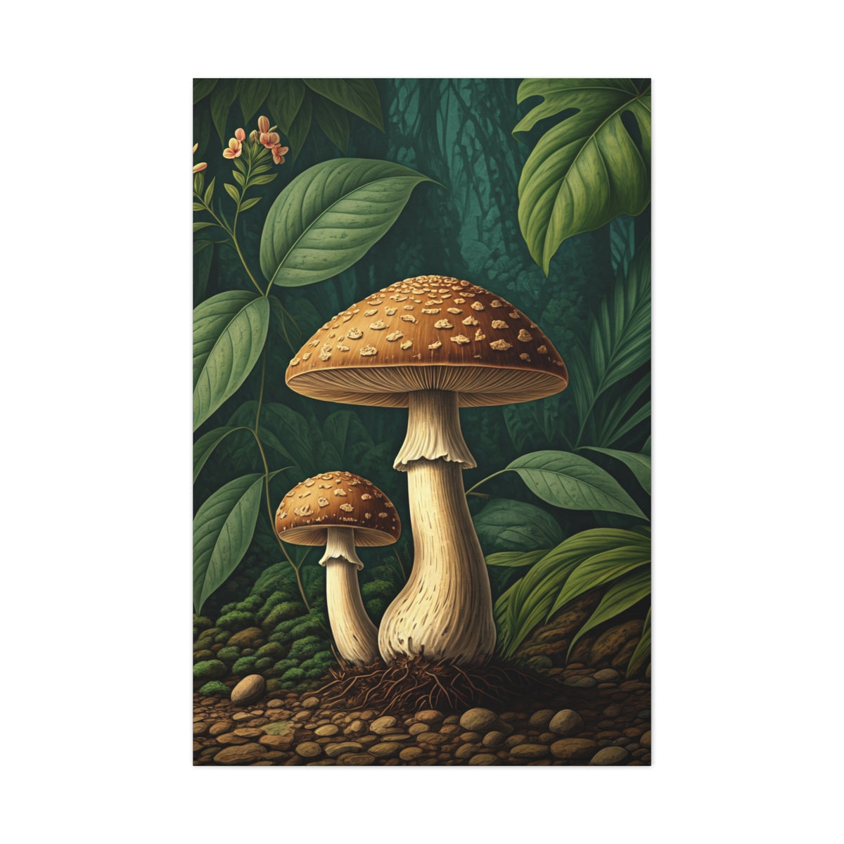 Forest Mushroom Illustration Wall Art & Canvas Prints