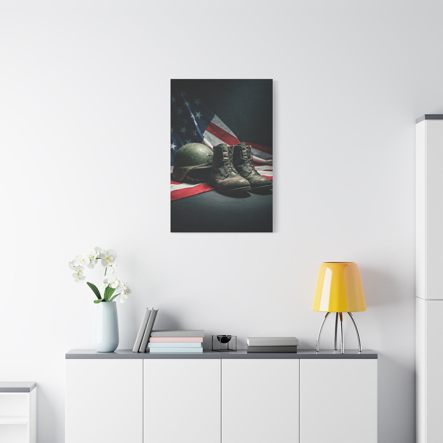 Battlefield Helmet and Boots Tribute Wall Art & Canvas Prints.