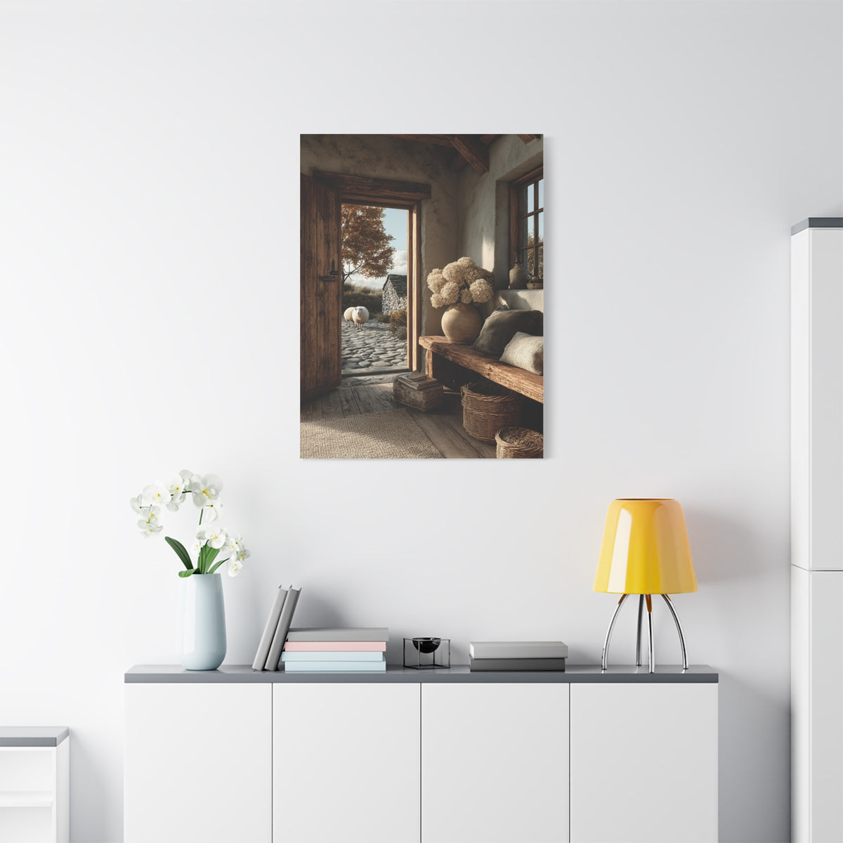 Farmhouse Entryway Open Door Scene Wall Art & Canvas Print