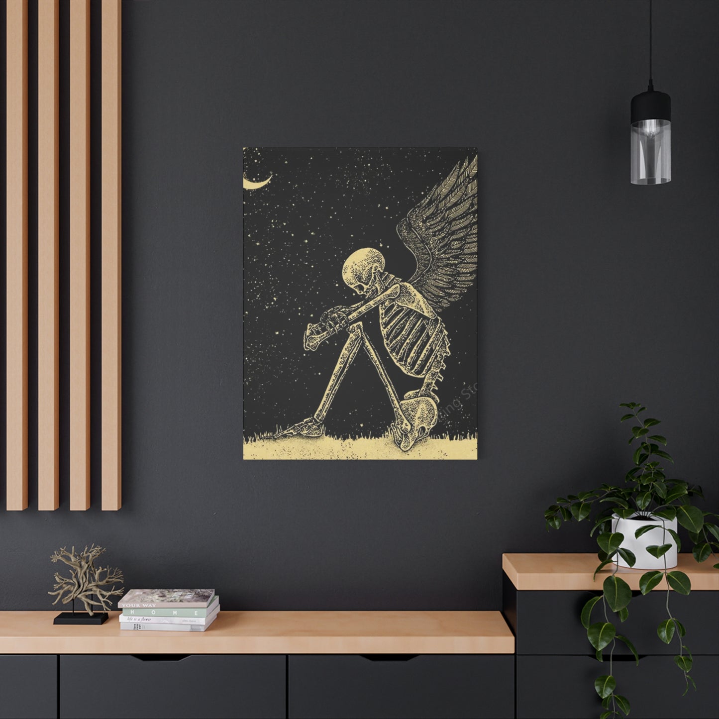 Sad Skeleton Angel Wall Art & Canvas Prints