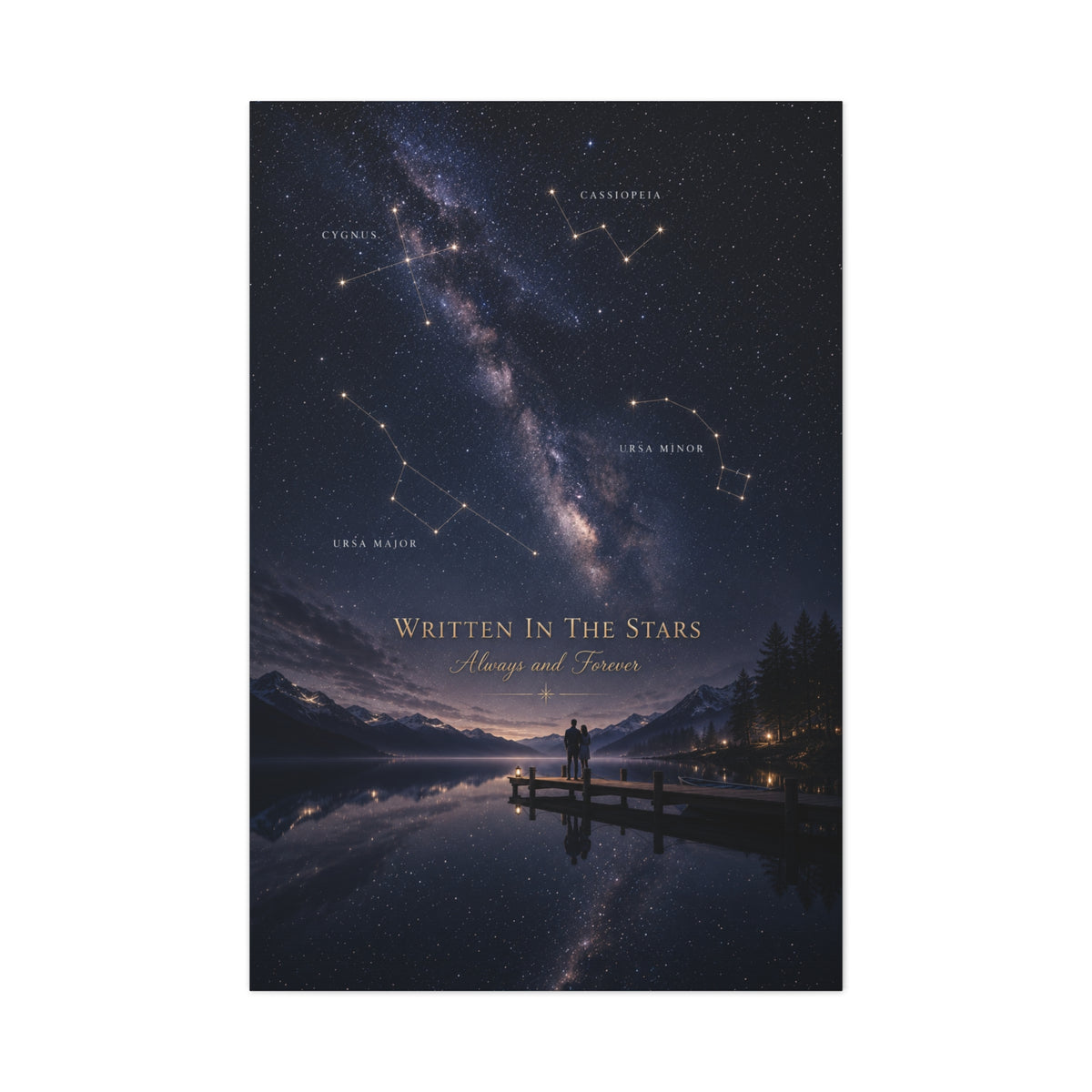 Written in the Stars Celestial Love Quote Wall Art & Canvas Print