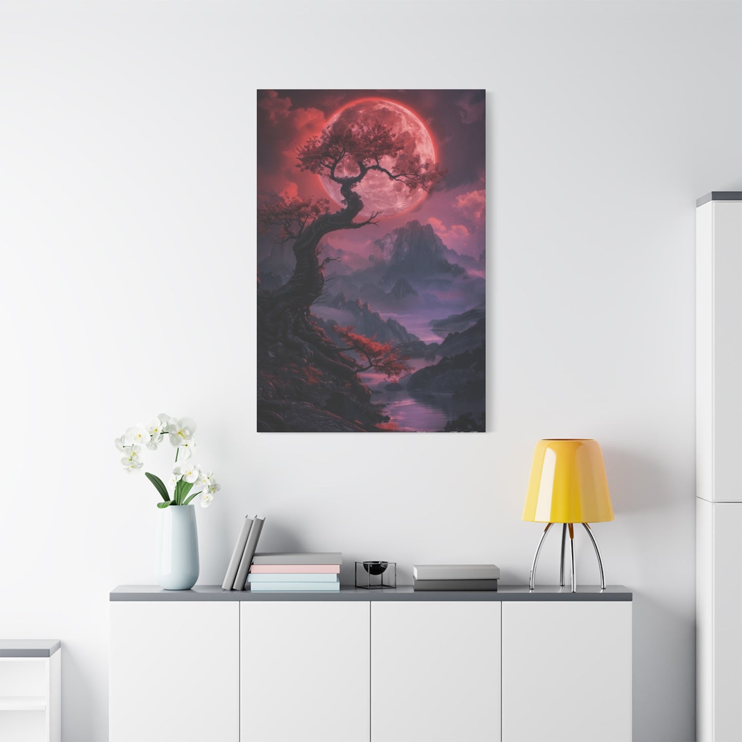 Red Moon and Tree Wall Art & Canvas Prints