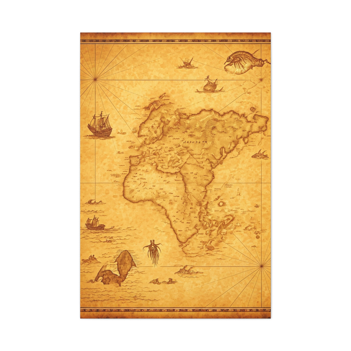 Sepia Explorer’s World Map Poster Wall Art & Canvas Prints