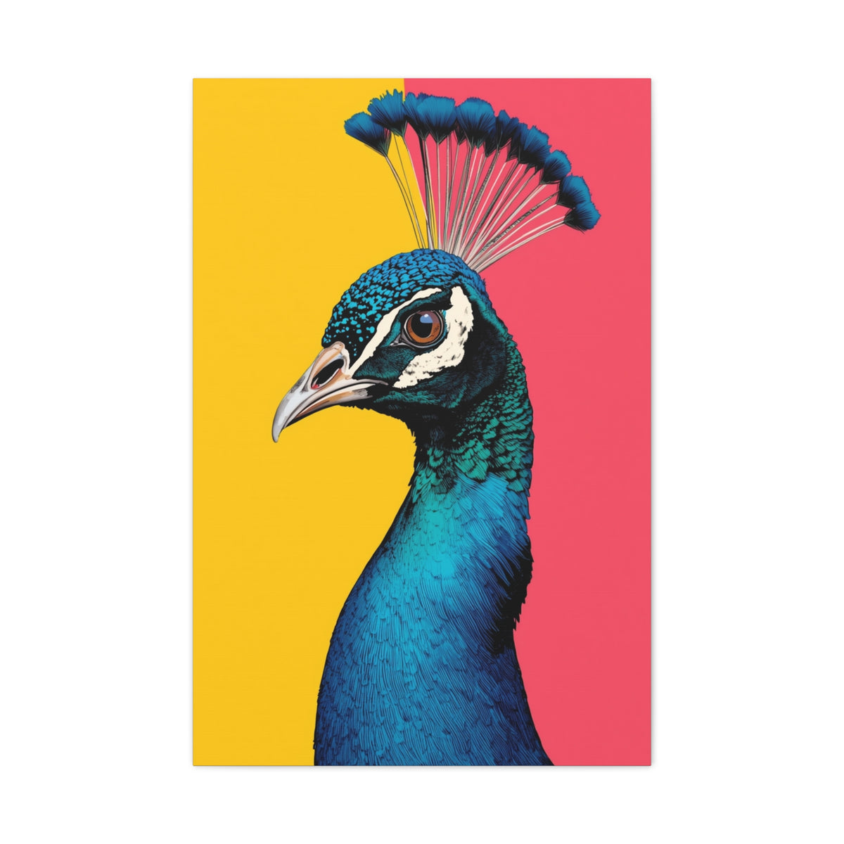 Modern Pop Peacock Profile Wall Art & Canvas Print