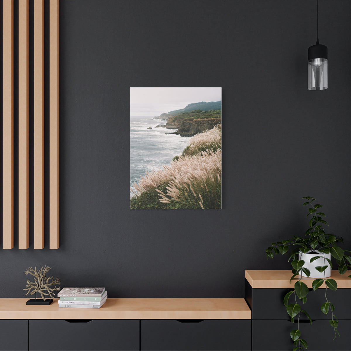 Wind Swept Coastal Cliffs Above the Ocean Wall Art & Canvas Print