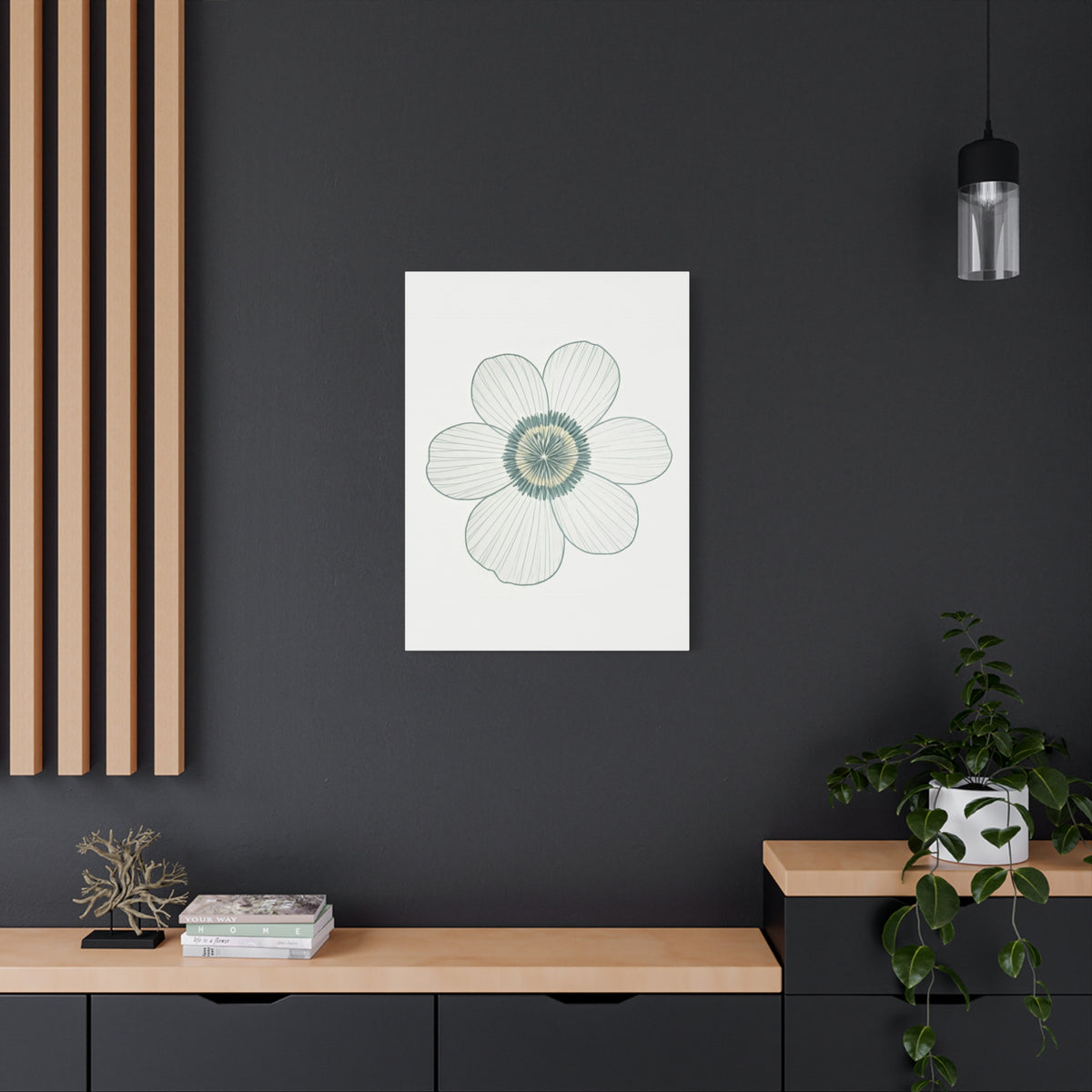Minimal Line Floral Sketch Wall Art & Canvas Prints