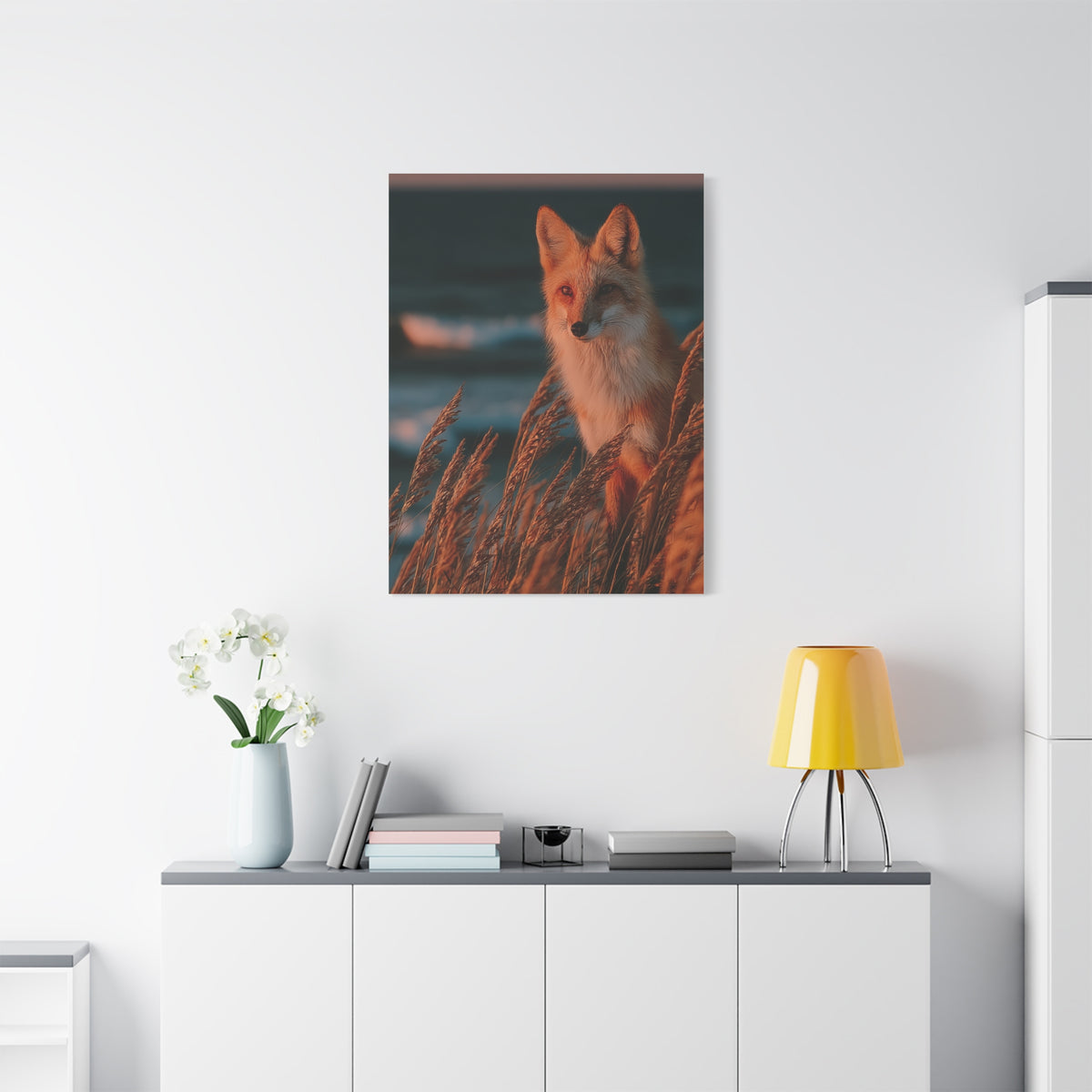 Coastal Dune Fox Golden Hour Wall Art & Canvas Print
