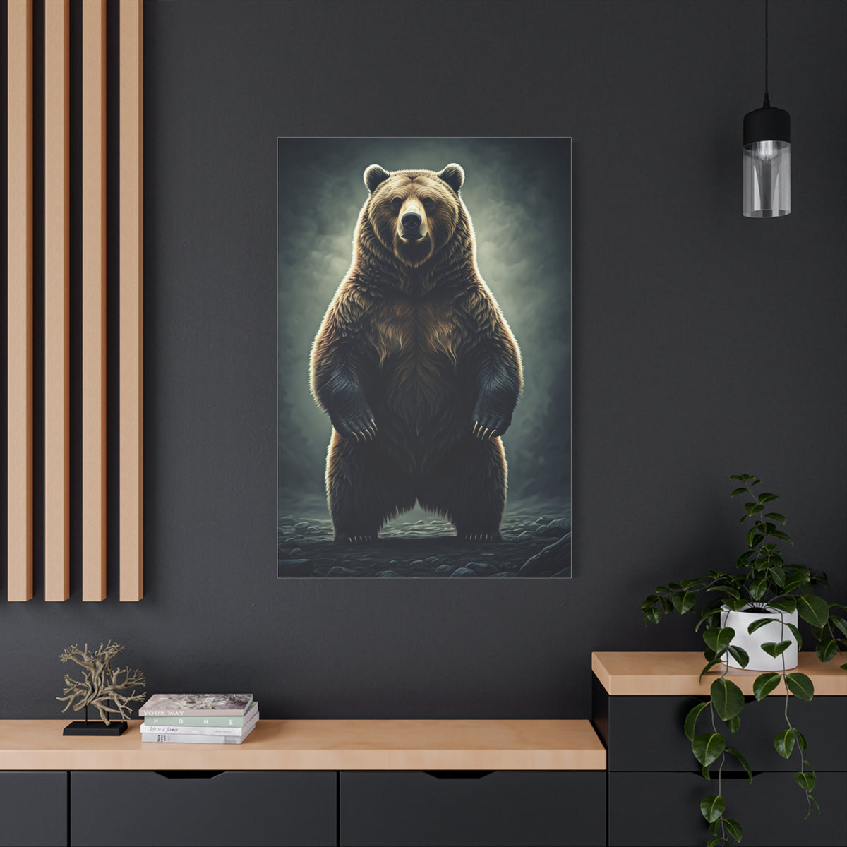 Standing Grizzly Bear Studio Portrait Wall Art & Canvas Prints