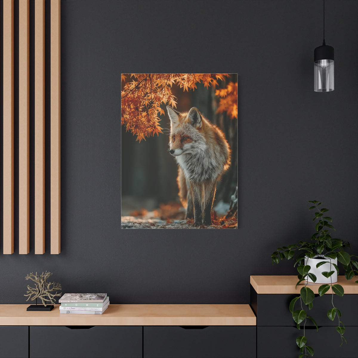 Autumn Forest Path Fox Wall Art & Canvas Print