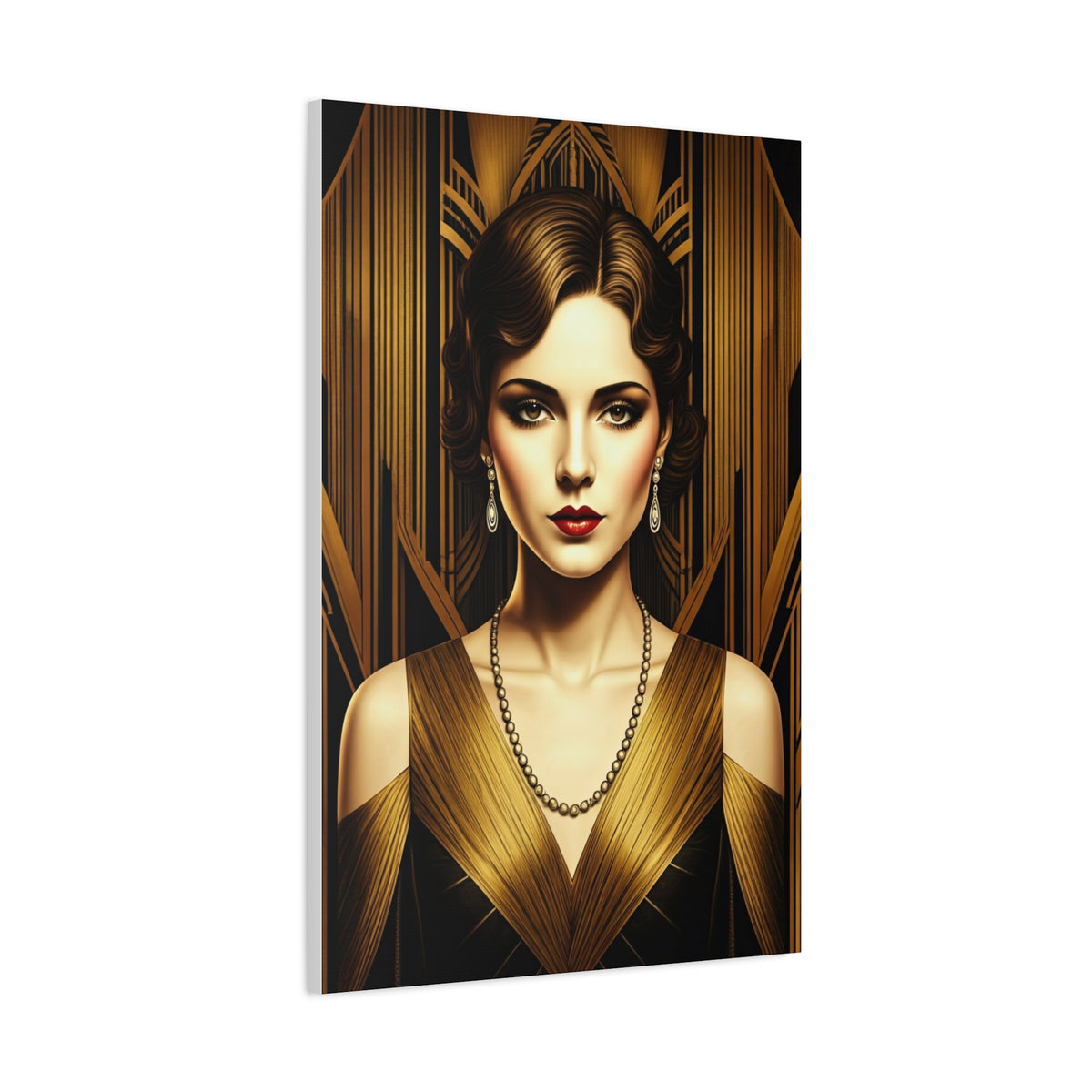 Golden Vintage Glamour Portrait Wall Art & Canvas Prints