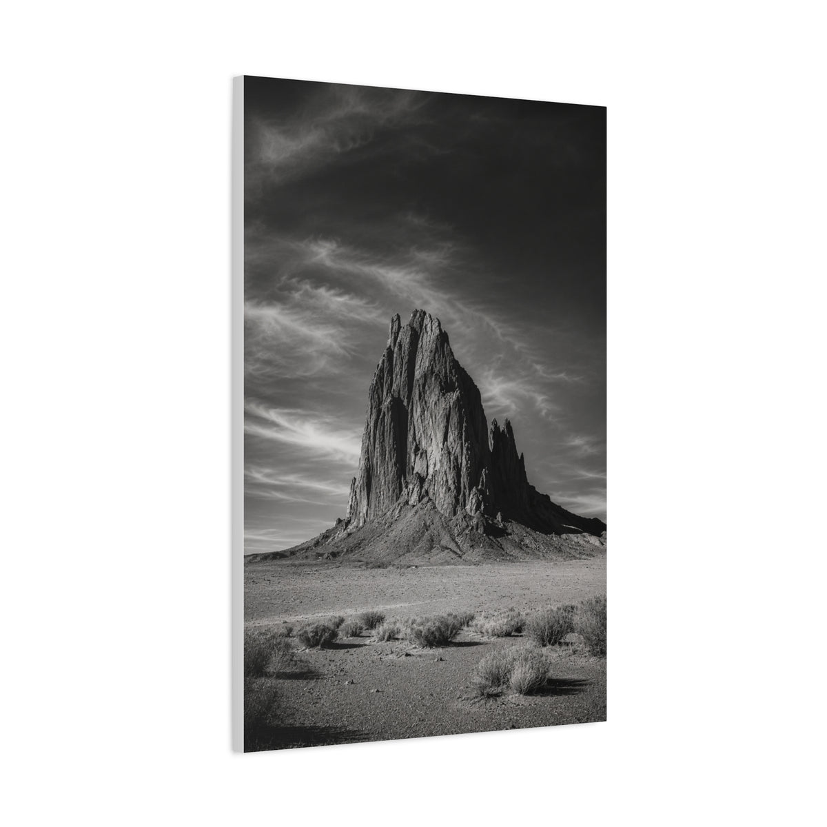 Desert Monolith Black and White Southwest Wall Art & Canvas Print
