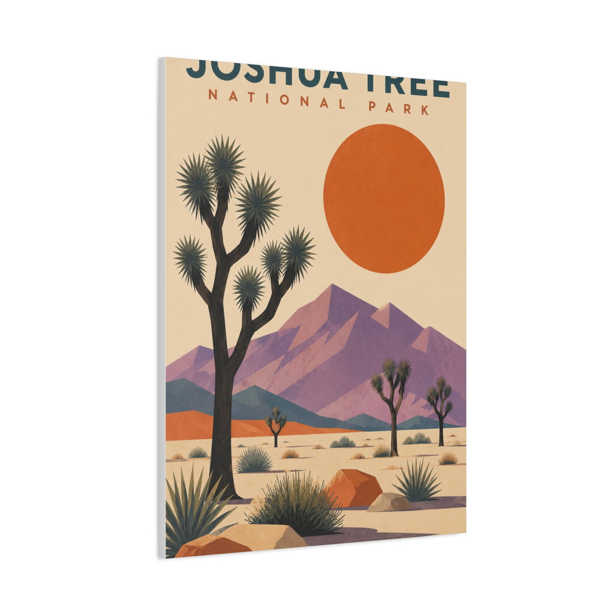 Joshua Tree National Park Retro Poster Southwest Wall Art & Canvas Print