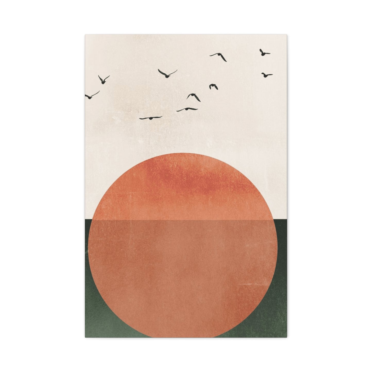 Big sun and Flying Birds Wall Art & Canvas Prints