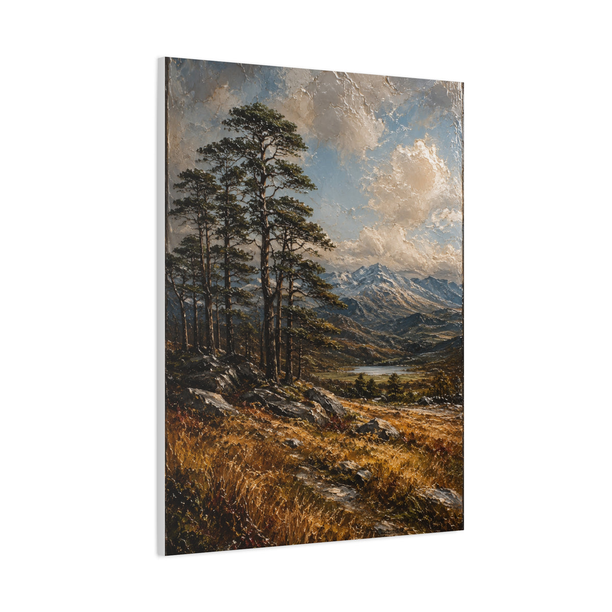 Mountain Pine Landscape Oil Painting Trees Wall Art & Canvas Print