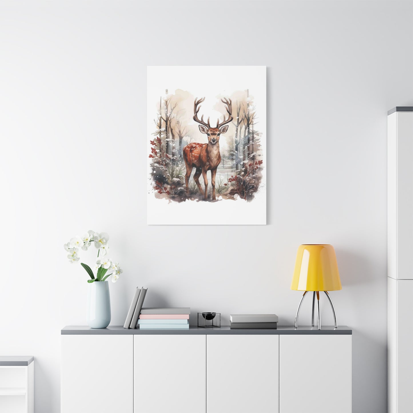 Small Reindeer Painting Wall Art & Canvas Prints