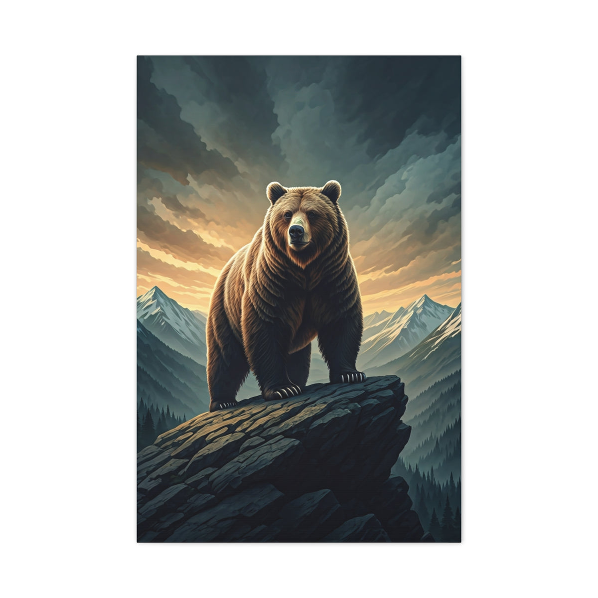 Regal Grizzly Close-Up Portrait Wall Art & Canvas Prints