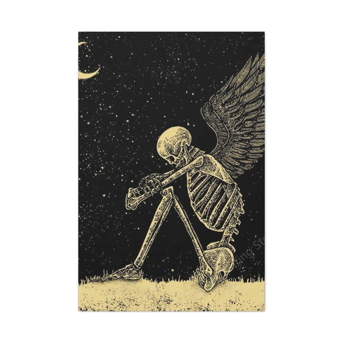 Sad Skeleton Angel Wall Art & Canvas Prints