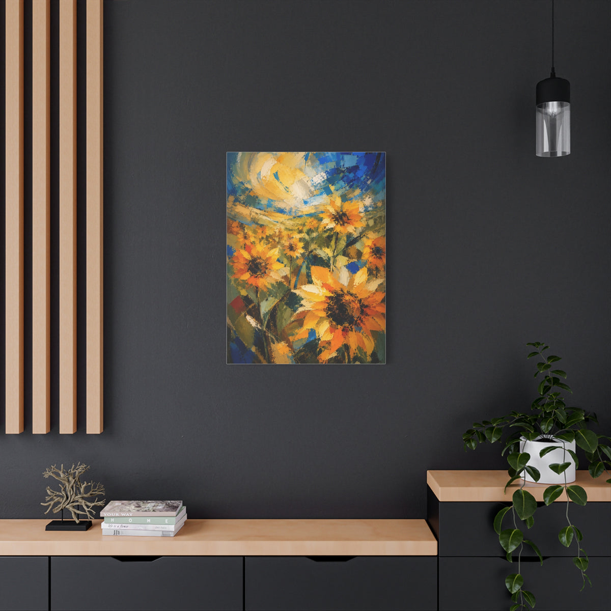 Abstract Expressionist Sunflower Field Wall Art & Canvas Print