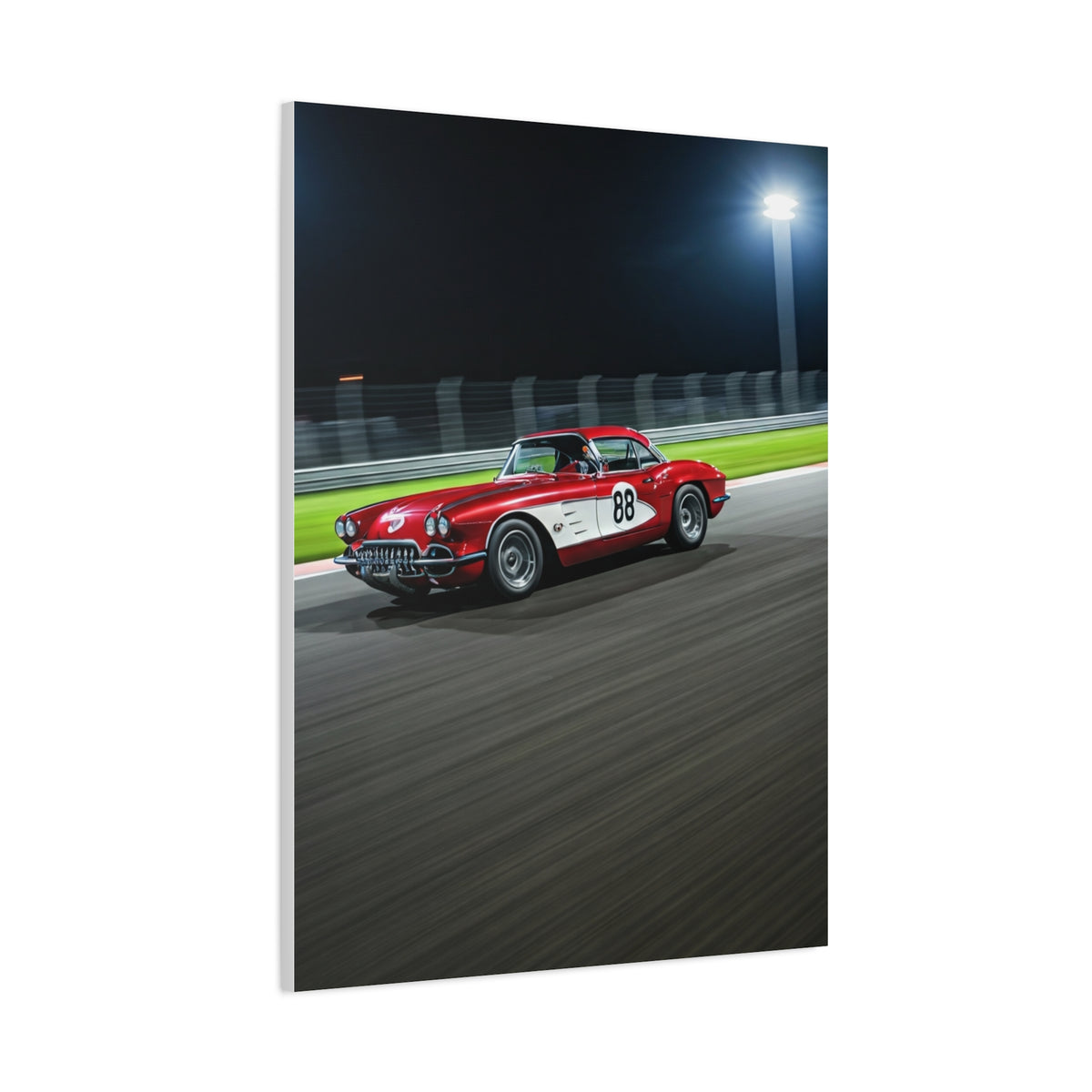 1962 Chevrolet Corvette C1 Night Circuit Racer Wall Art & Canvas Prints