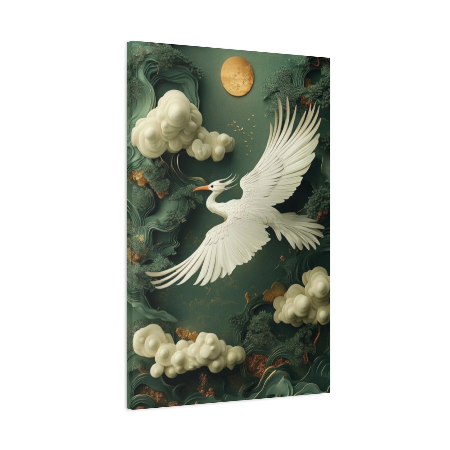 Herons & Moon Drawing Wall Art & Canvas Prints