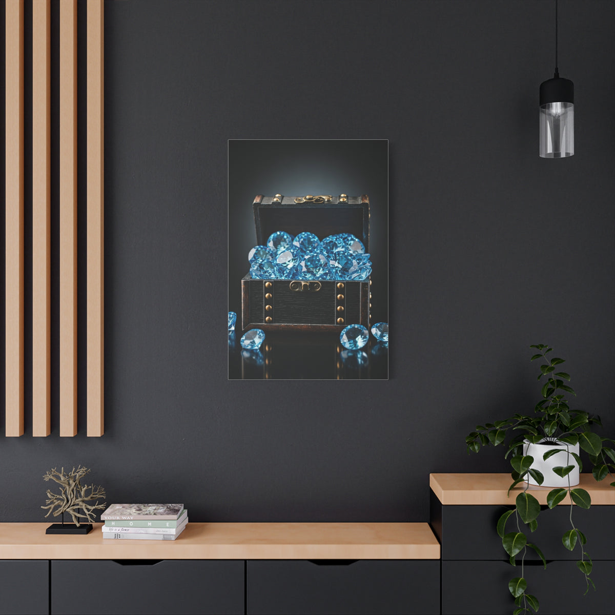 Blue Diamond Treasure Chest Wall Art & Canvas Prints