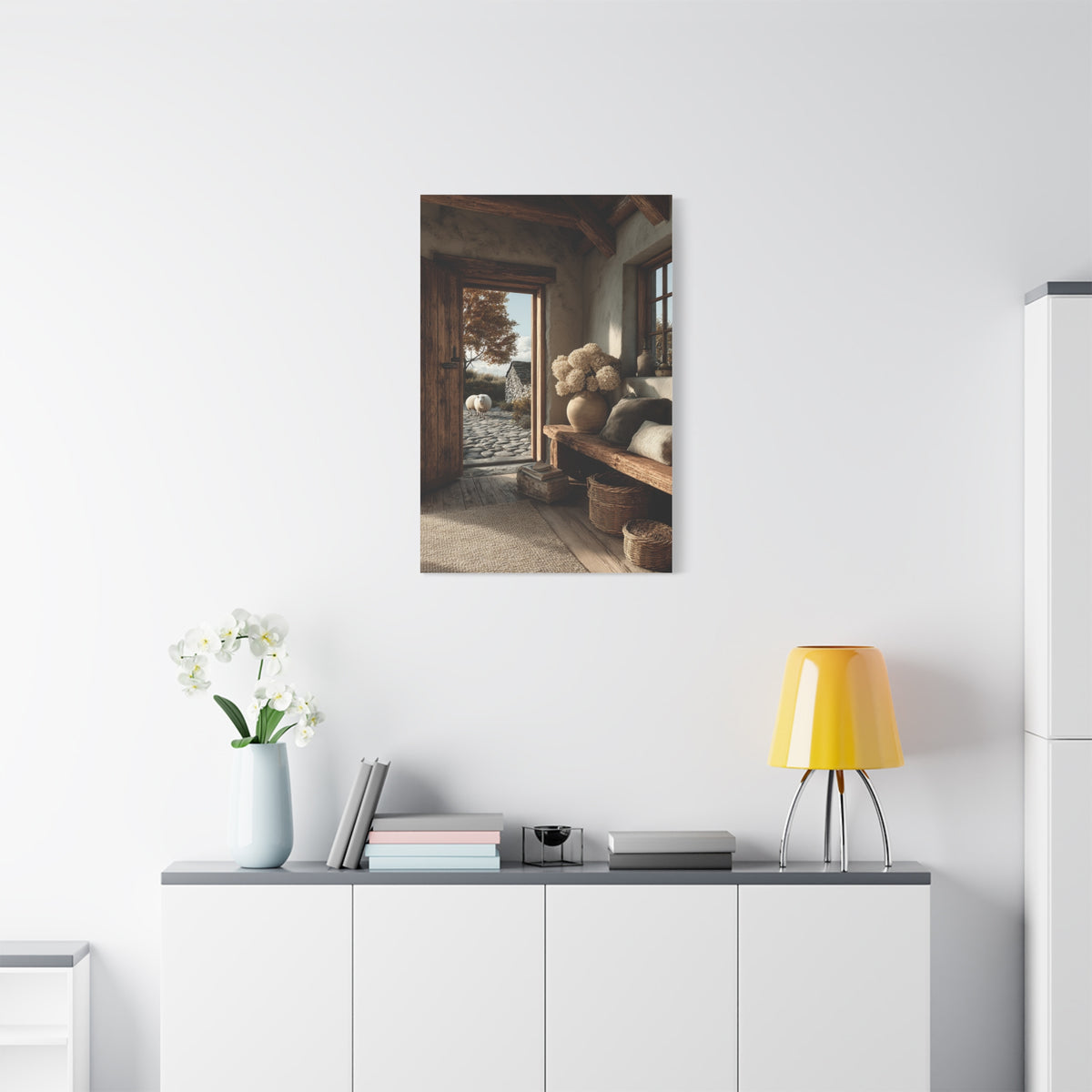 Farmhouse Entryway Open Door Scene Wall Art & Canvas Print