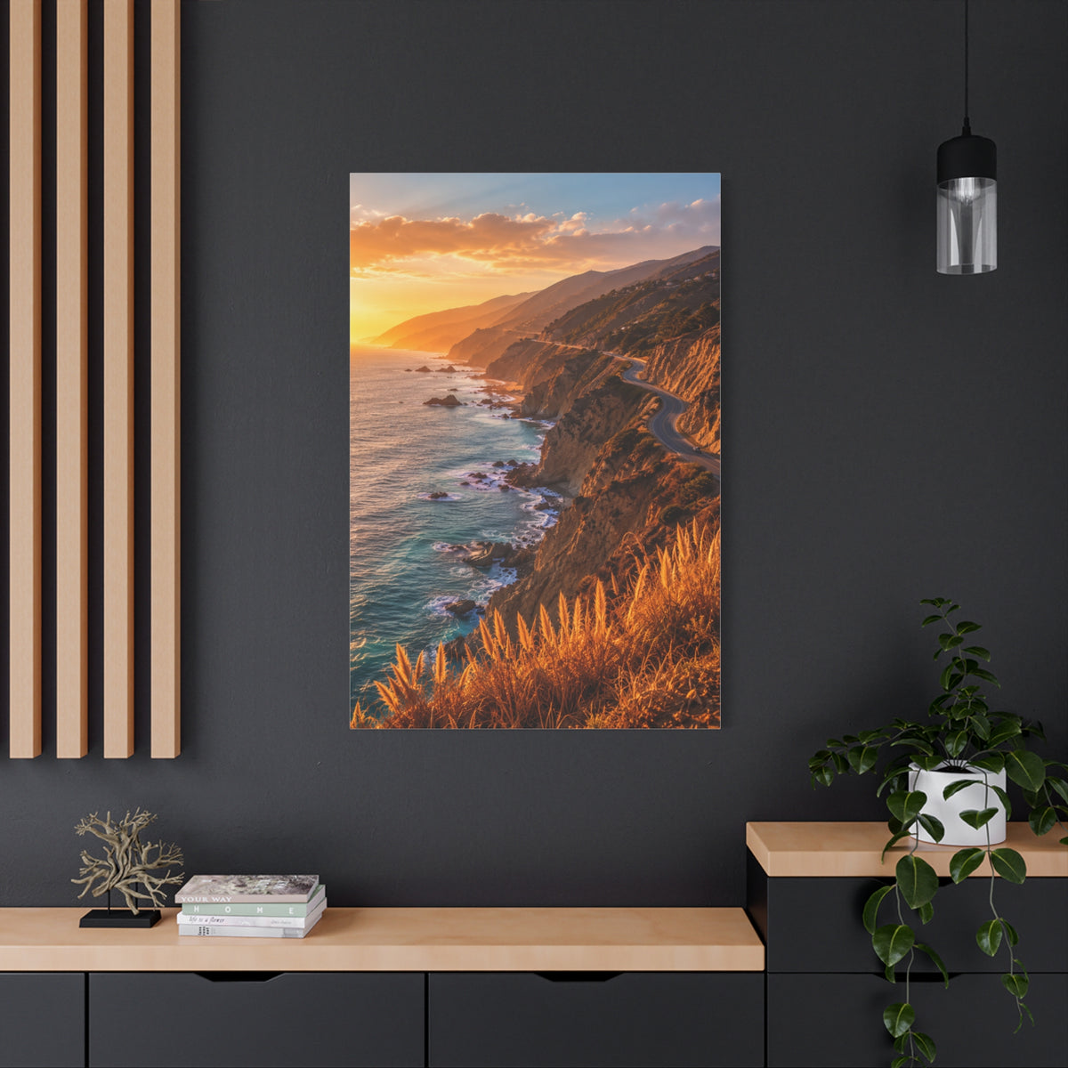 Malibu Coastal Cliffs at Golden Hour Wall Art & Canvas Print