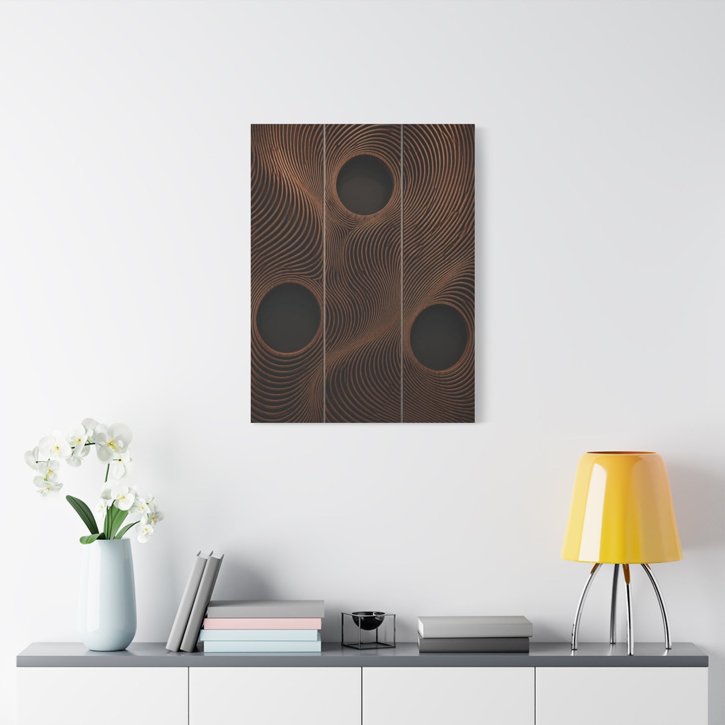 Architectural Wood Wave Panel Geometry Wall Art & Canvas Print