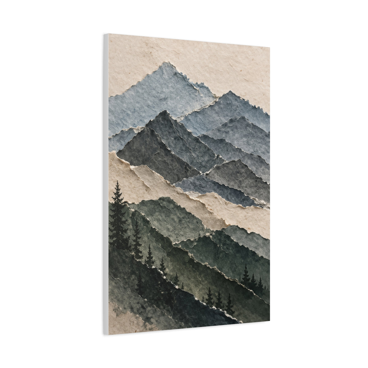 Abstract Layered Paper Mountain Wall Art & Canvas Print