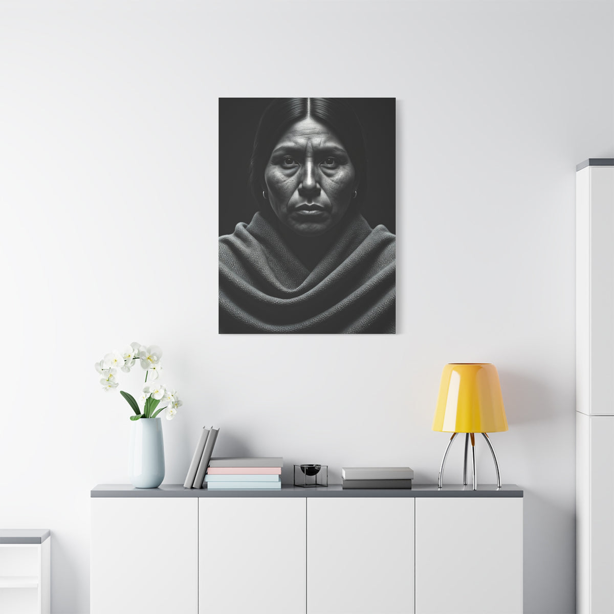 Silent Resilience Black & White Portrait Wall Art & Canvas Prints