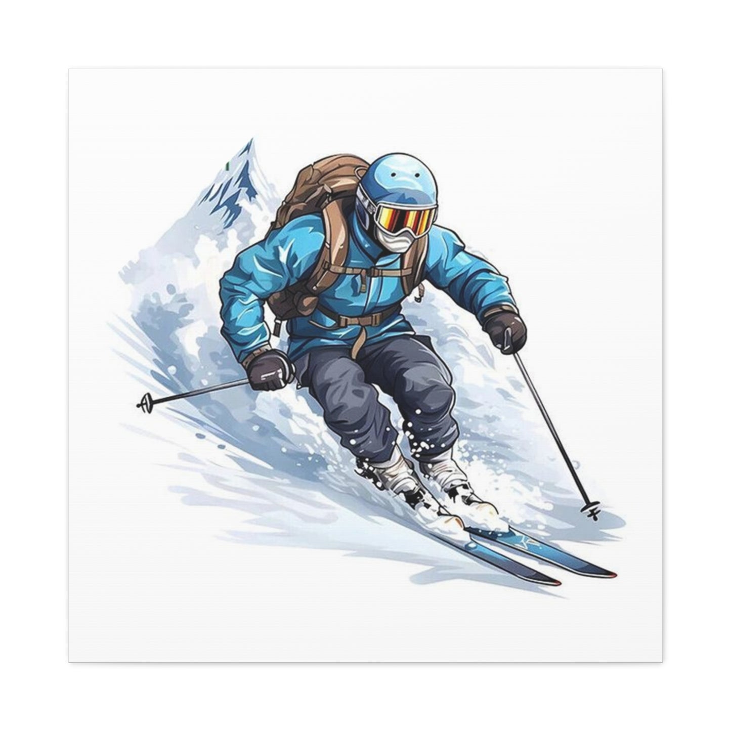 Skiing Drawing Wall Art & Canvas Prints