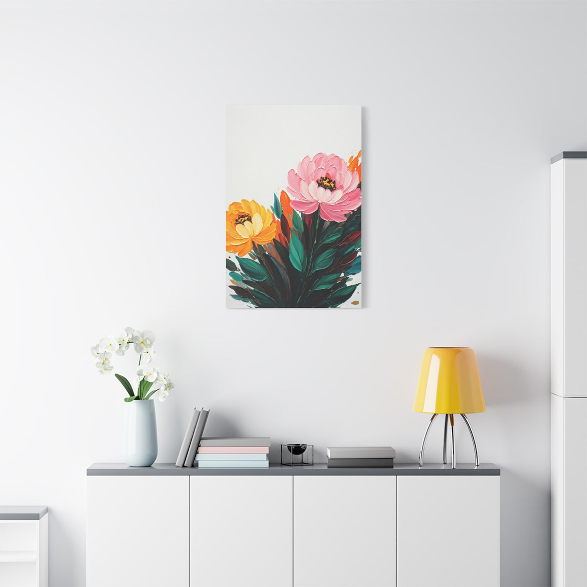 Soft Pink and Yellow Floral Wall Art & Canvas Prints