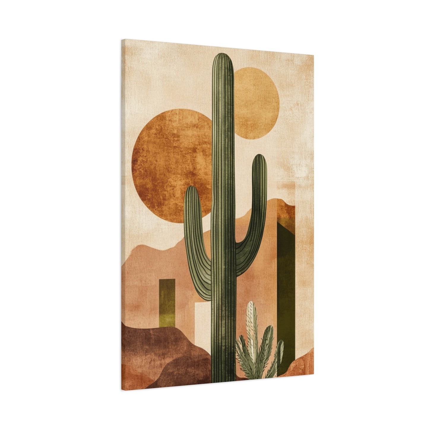 Brown Cactus Painting Wall Art & Canvas Prints