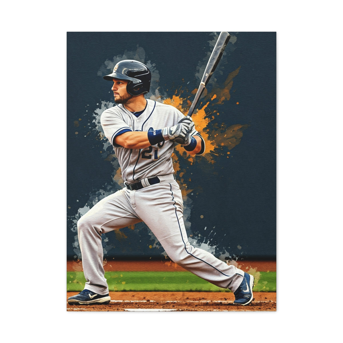 Batter Ready at Home Plate Stadium View Wall Art & Canvas Prints