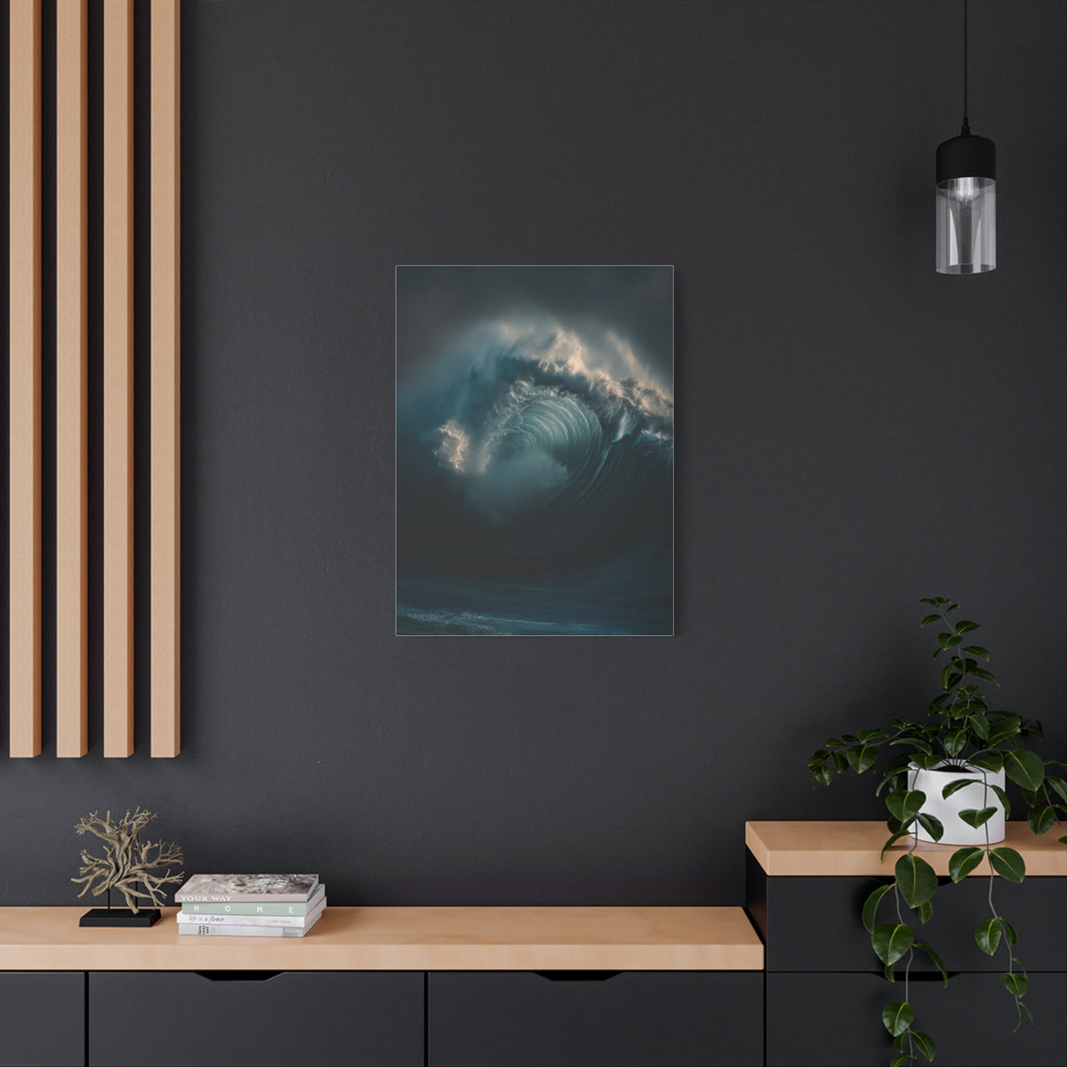 Powerful Ocean Wave Curling in Dramatic Motion Wall Art & Canvas Print