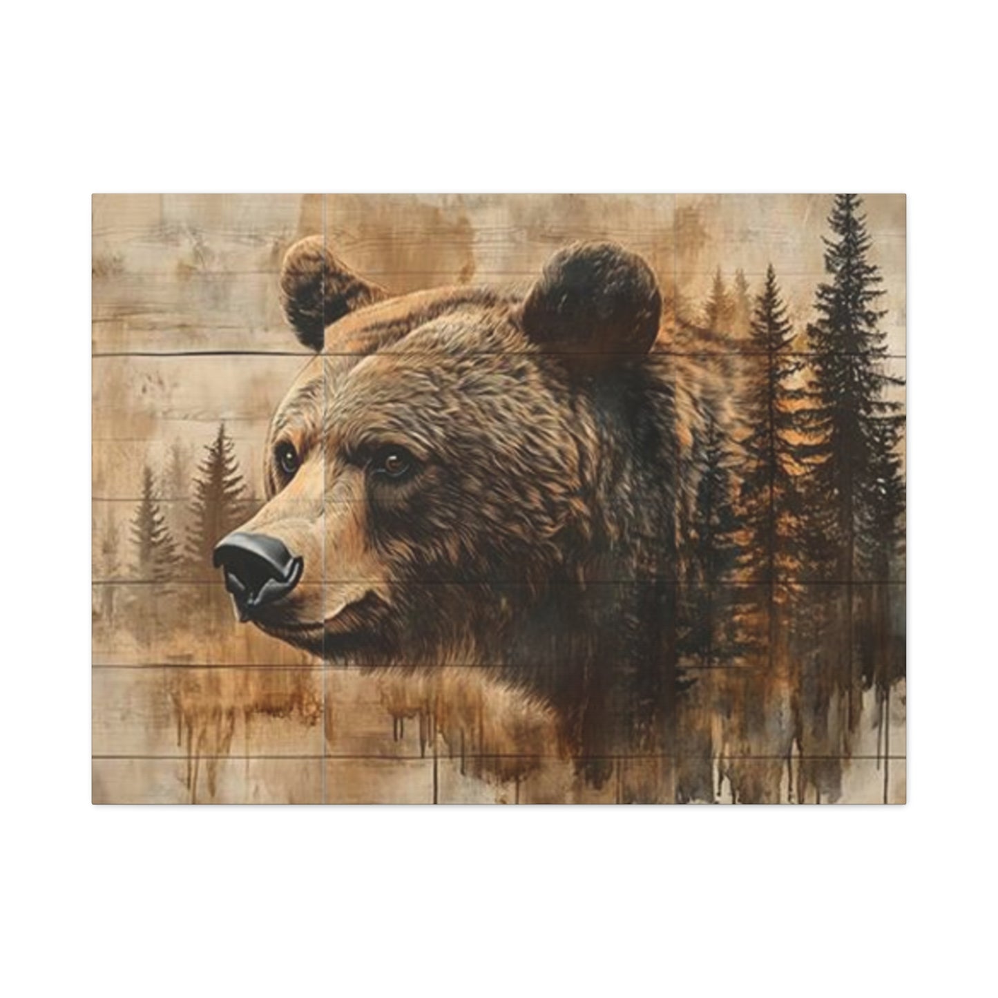 Grizzly Bear Wildlife Painting Wall Art & Canvas Prints