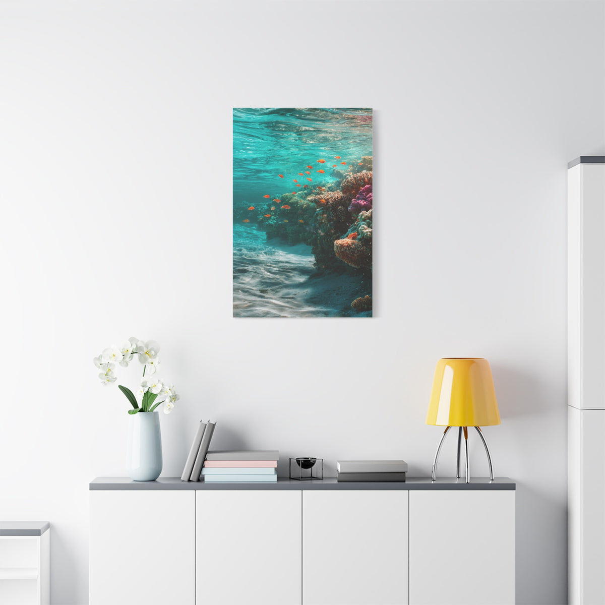 Coral Reef Coastline with Tropical Fish Wall Art & Canvas Print