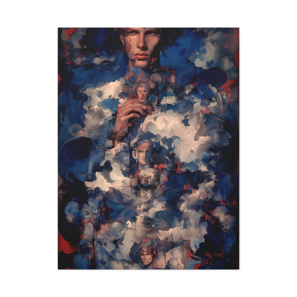Surreal Cloud Portrait Composition Wall Art & Canvas Print